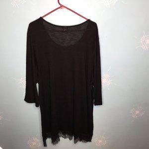 Torrid  Black Scoop neck Tunic Eyelash Lace Size 5